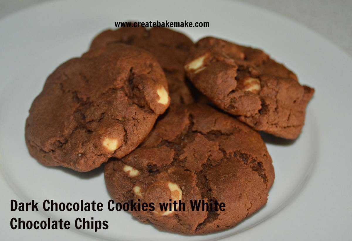Dark Chocolate Cookies with White Choc Chips Create Bake Make