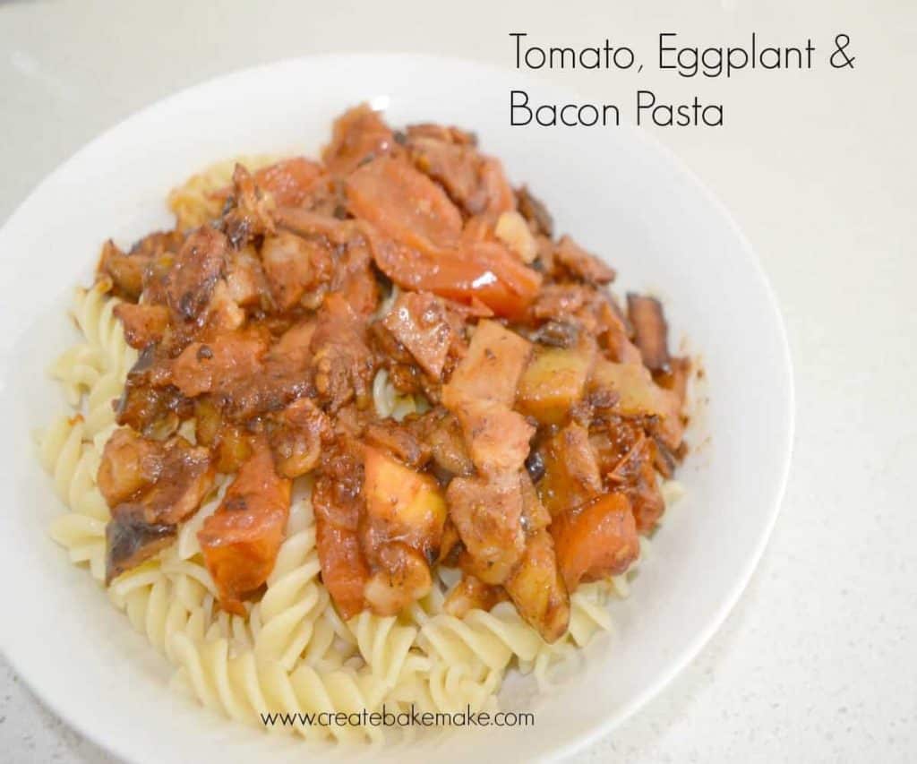 Tomato, Eggplant and Bacon Pasta Create Bake Make