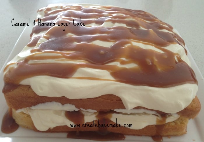 caramel and banana layer cake