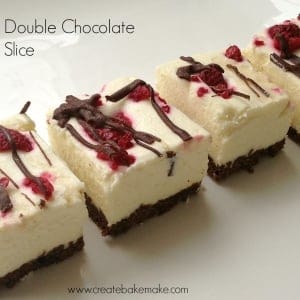 Double chocolate and cheesecake slice