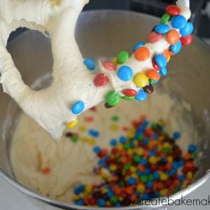 Frosted M&M Vanilla Cupcakes