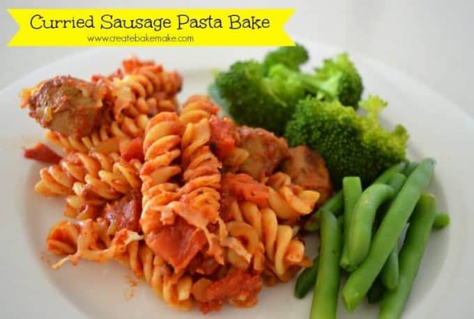 Curried Sausages Pasta Bake