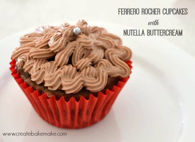 Ferreo Rocher Cupcakes with Nutella Buttercream