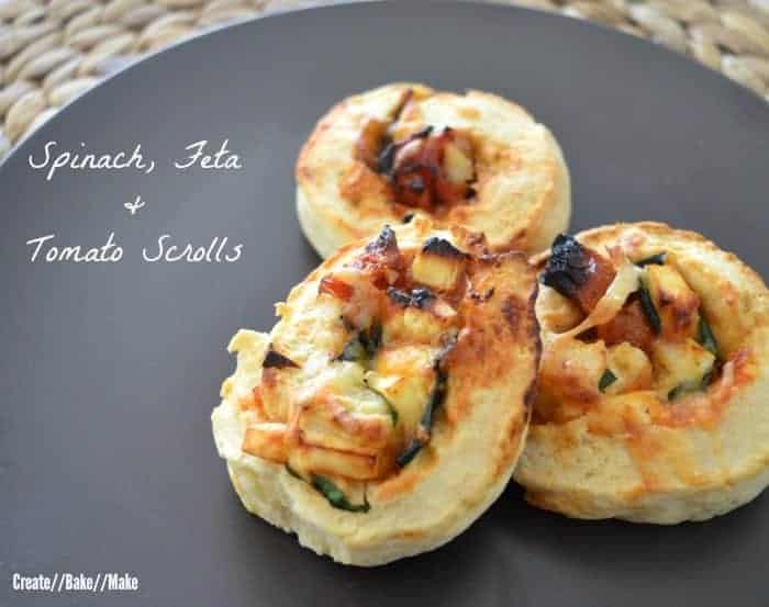Spinach Feta and Tomato Scrolls Feature