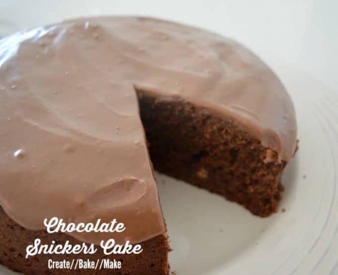 chocolate snickers cake
