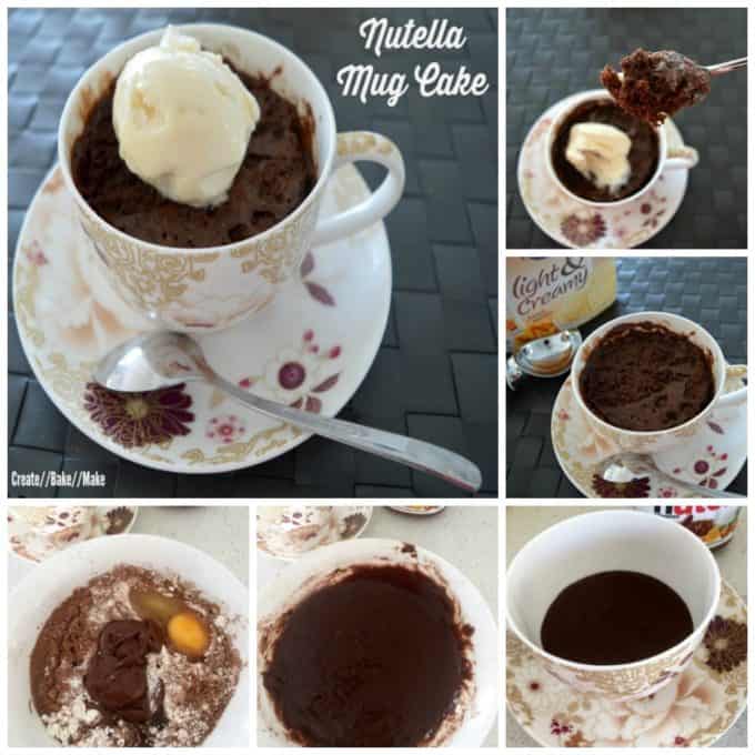 Nutella Mug Cake Collage