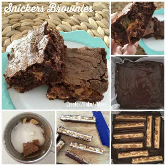 Snickers Brownie Collage