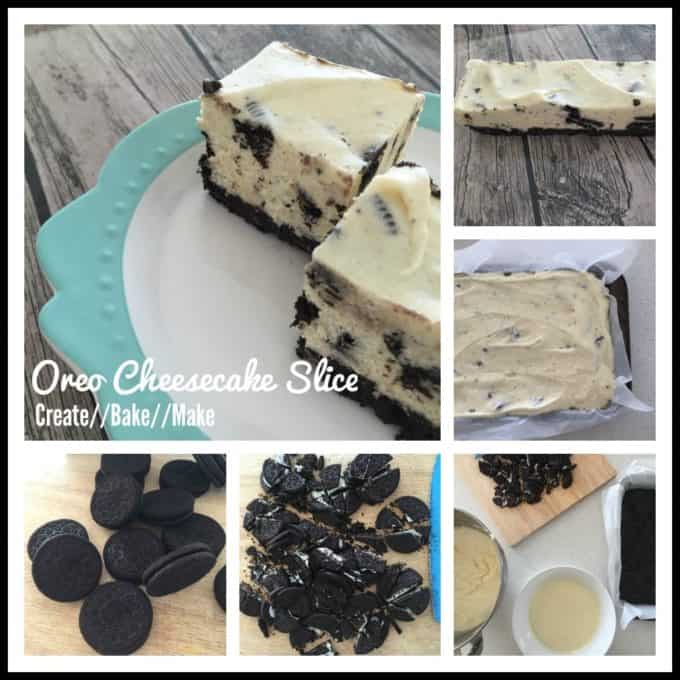 Oreo Cheesecake Slice Collage
