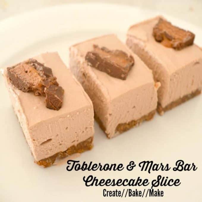 Toblerone and Mars Bar Cheesecake Slice