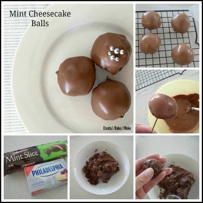 Mint Cheesecake Balls Collage