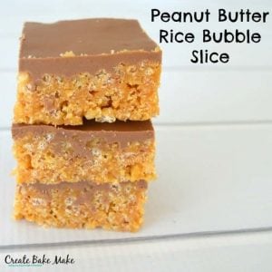 Stacked Peanut Butter Rice Bubble slice