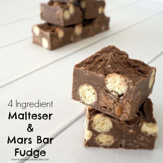 4 Ingredient No Bake Malteser and Mars Bar Fudge