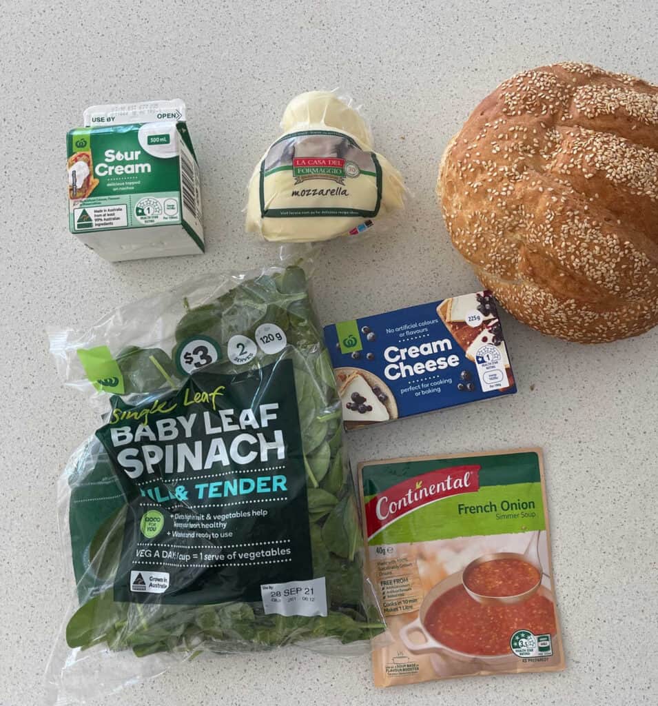 spinach cob loaf ingredients