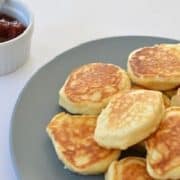 Pikelets on a grey plate