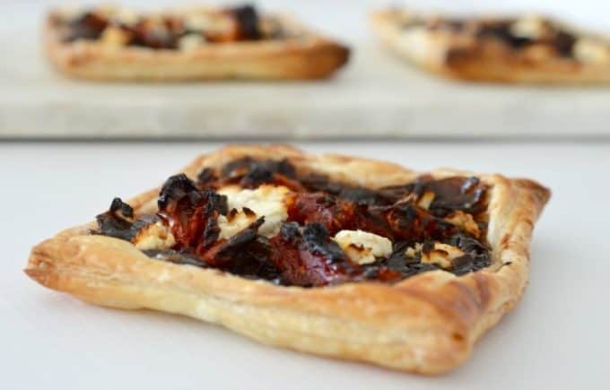 Simple Caramelised Onion and Feta Tarts - Create Bake Make