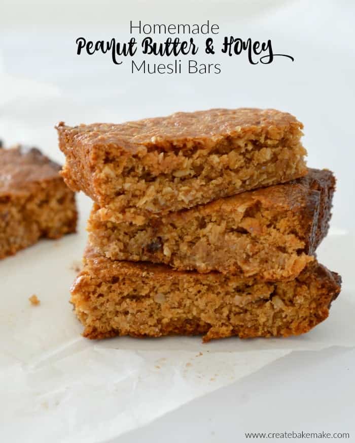 Homemade Peanut Butter and Honey Muesli Bars Create Bake Make