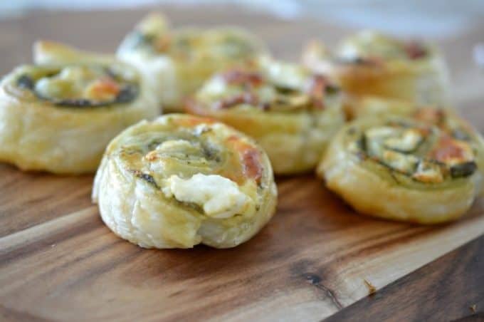 Spinach Pesto and Feta Pinwheels