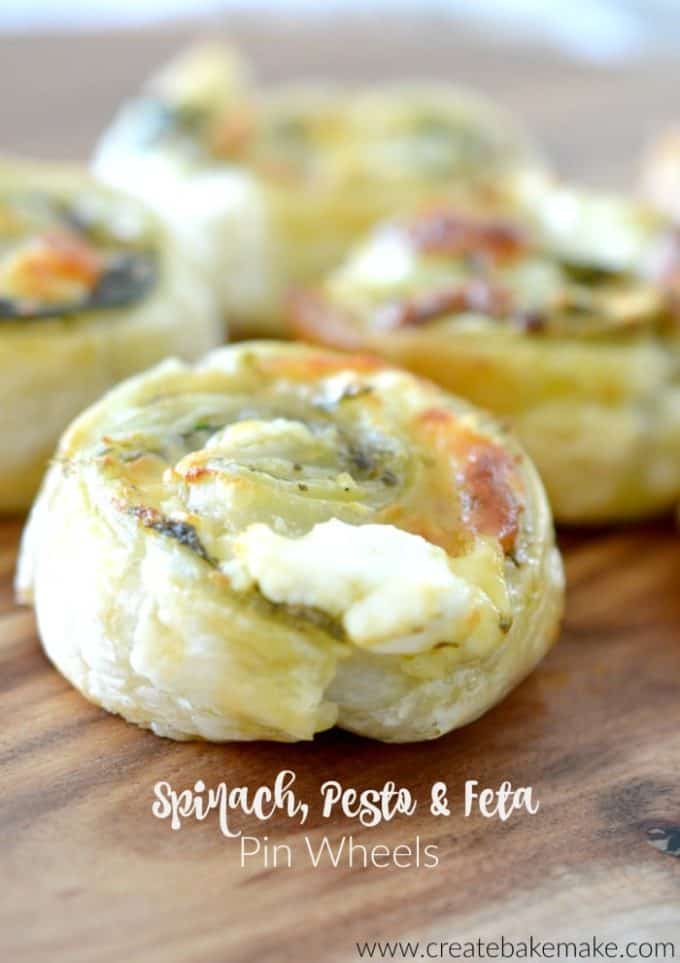 Spinach Pesto and Feta Pinwheels