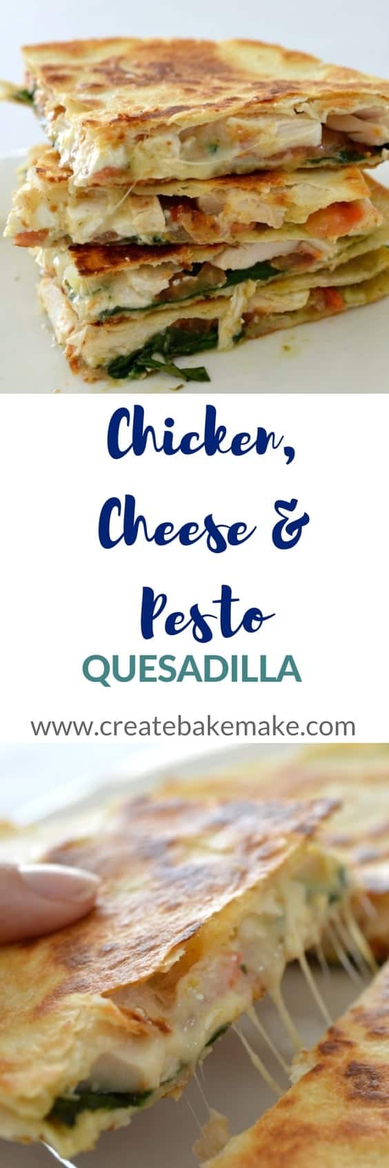Chicken Cheese and Pesto Quesadilla