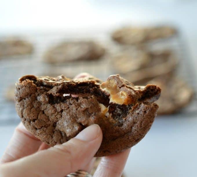 Chocolate Snickers Cookies