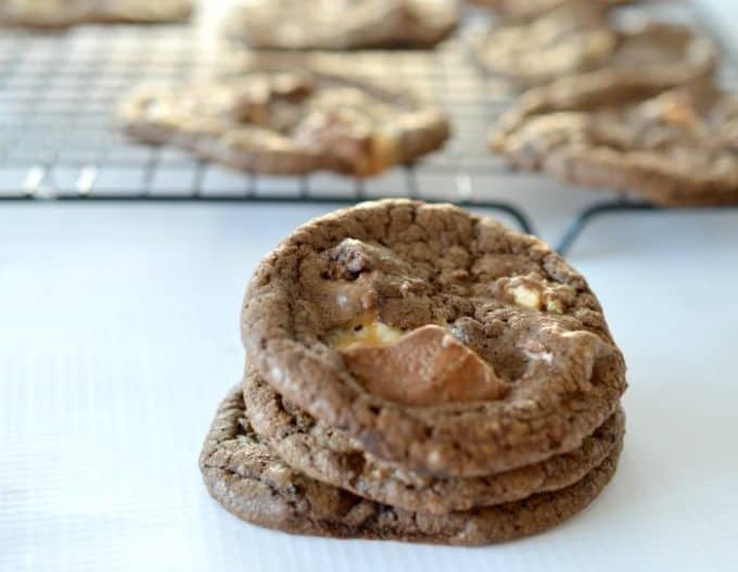 Chocolate Snickers Cookies