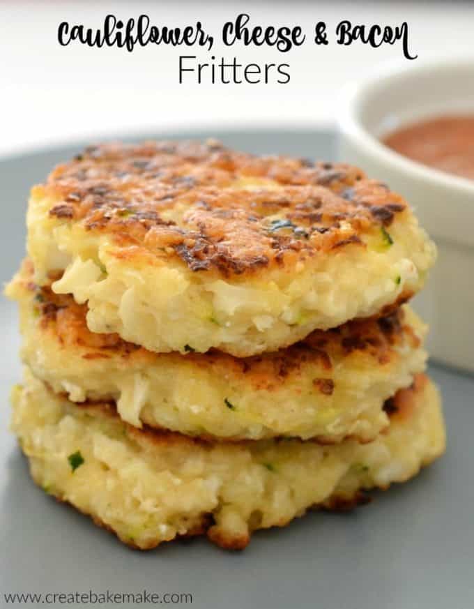 Cauliflower Bacon and Cheese Fritters