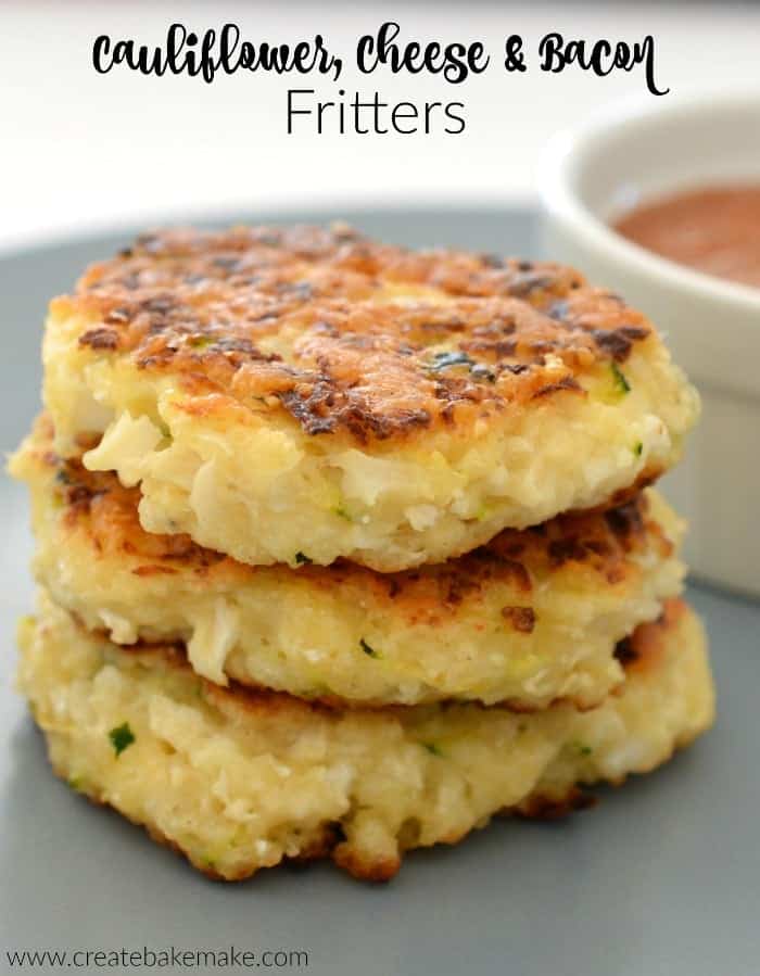 Cauliflower Cheese and Bacon Fritters - Create Bake Make