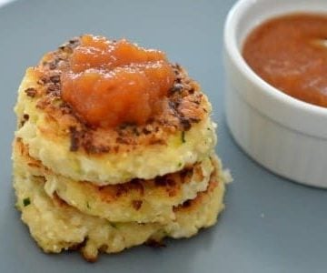 Cauliflower fritters on a plate