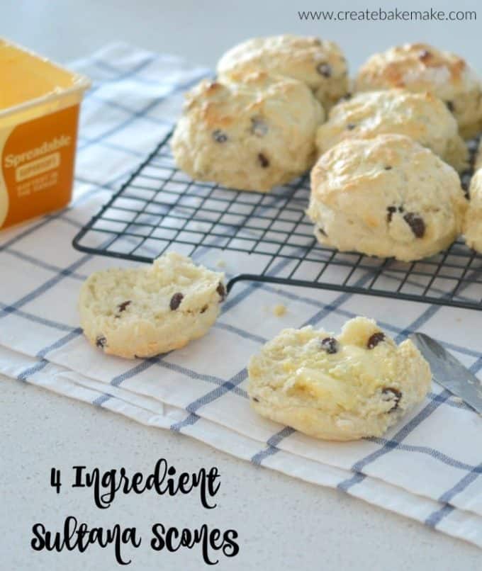 4 Ingredient Sultana Scones