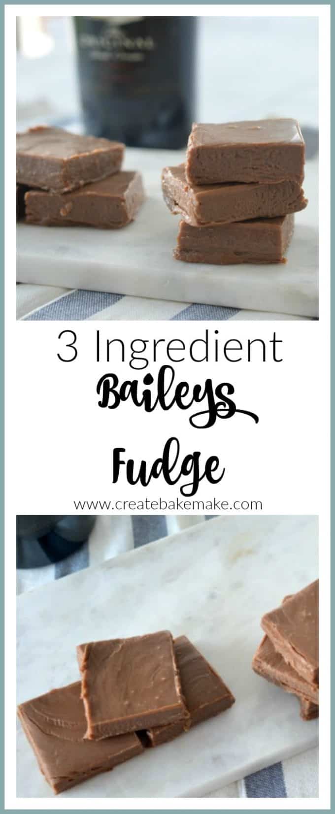 3 Ingredient Chocolate Baileys Fudge