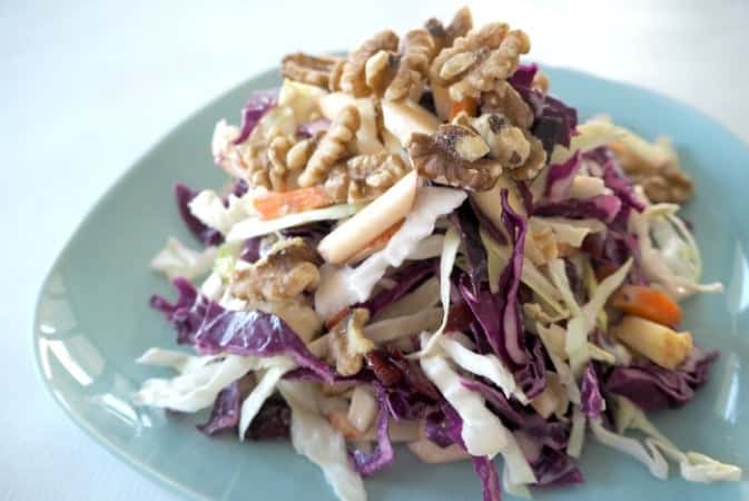 Cranberry Apple Coleslaw with Walnuts