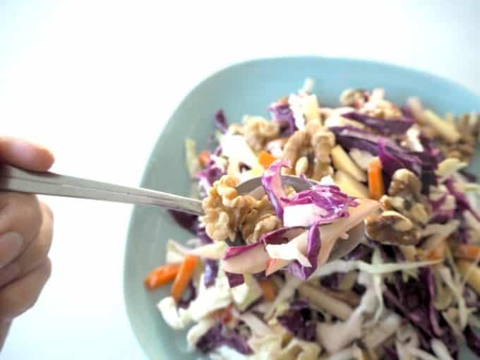 Cranberry Apple Coleslaw with Walnuts