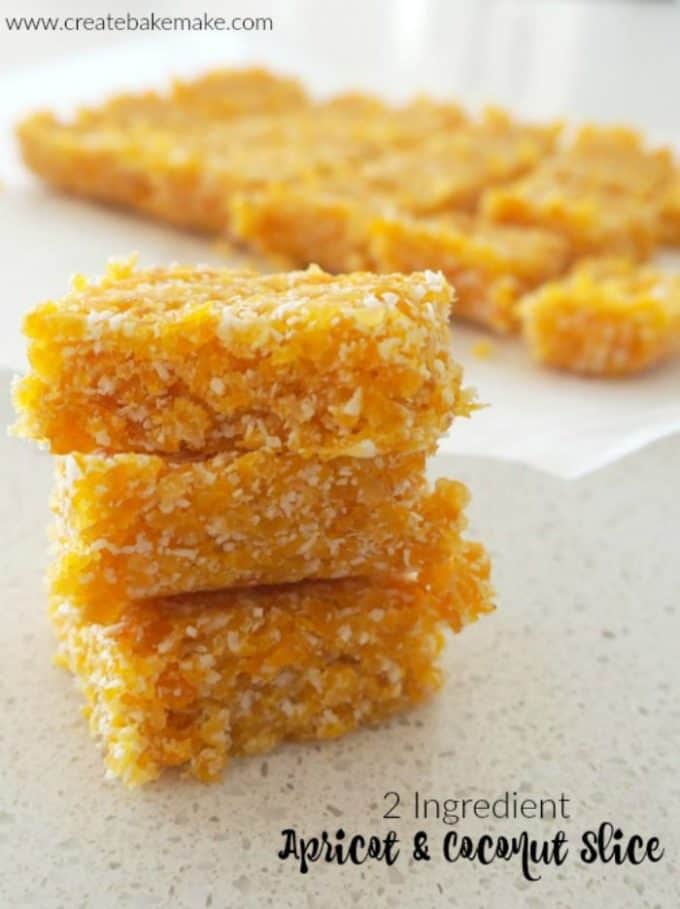 2 Ingredient Apricot and Coconut Slice Recipe
