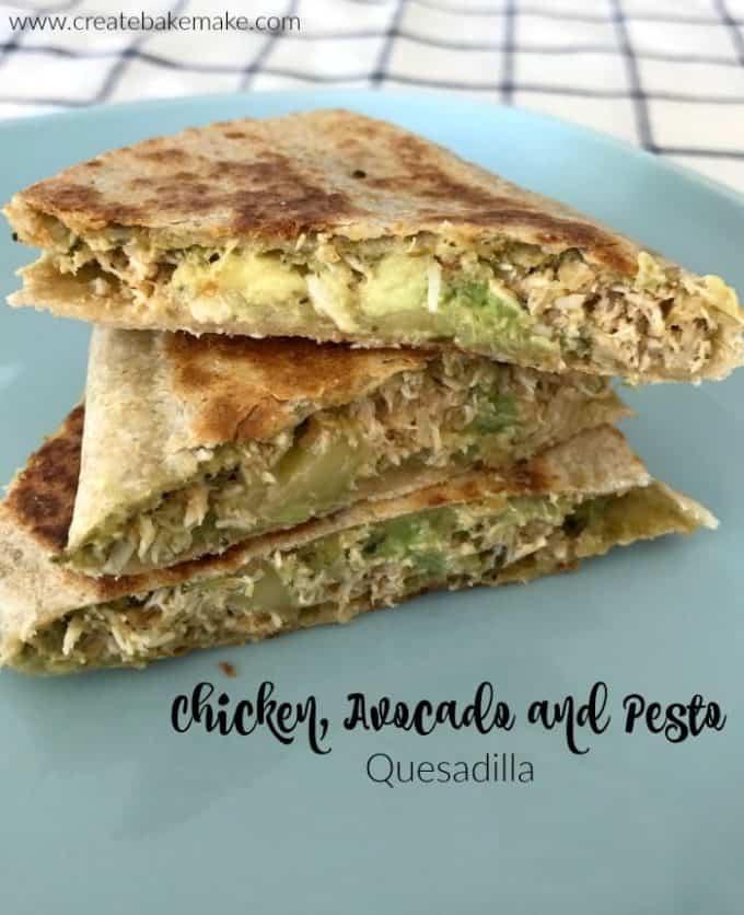 Chicken Avocado and Pesto Quesadilla Recipe