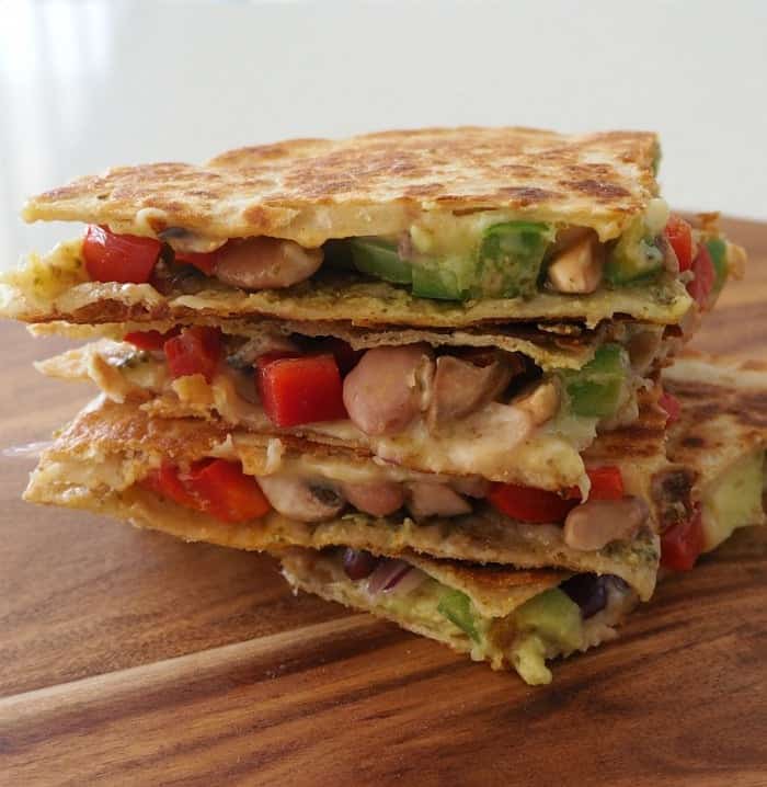 Vegetarian Quesadilla with Pesto and Avocado Recipe