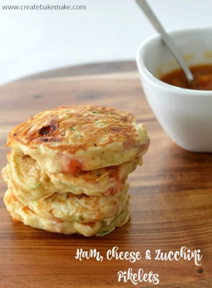Ham, Cheese and Zucchini Pikelets