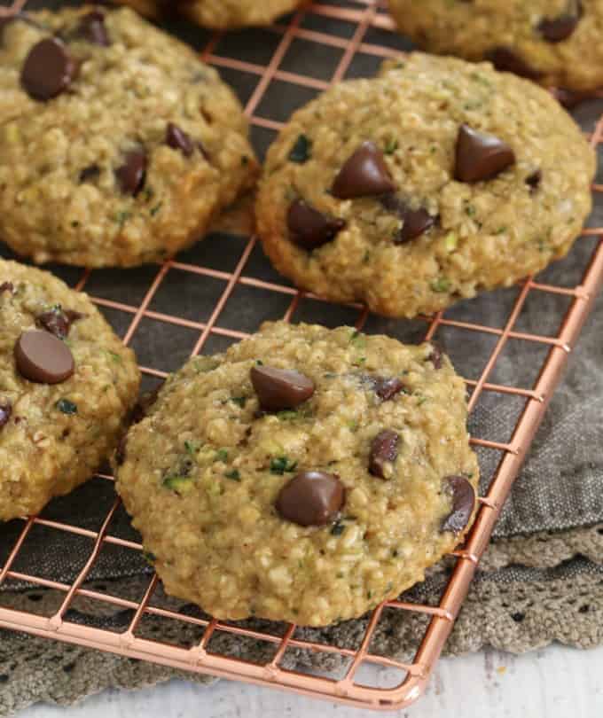 healthy Oat Zucchini and Chocolate Chip Biscuits