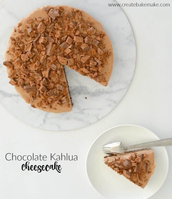 No Bake Chocolate Kahlua Cheesecake