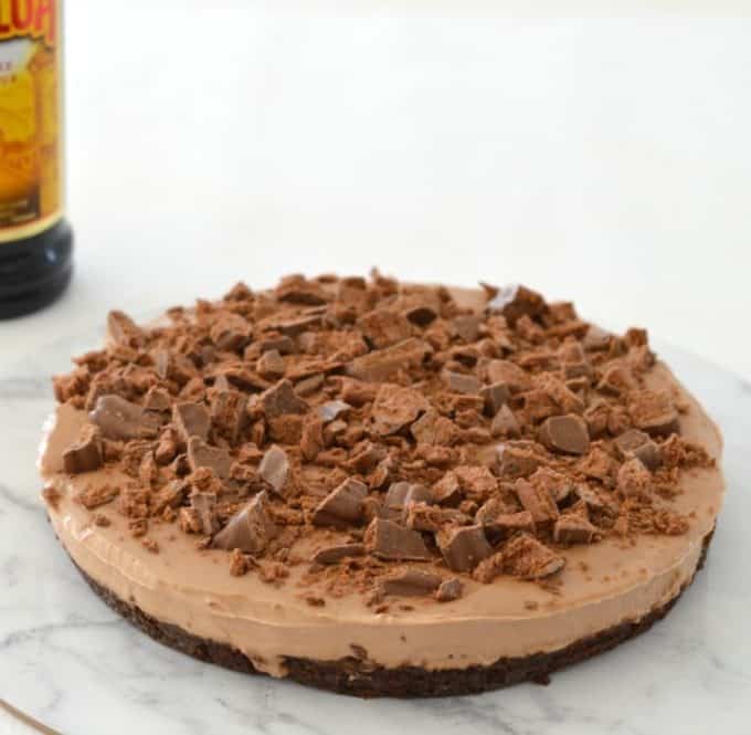 No Bake Chocolate Kahlua Cheesecake