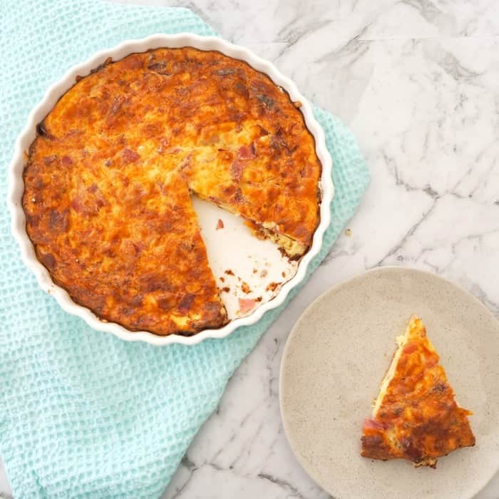 Ham Corn and Cheese Impossible Pie