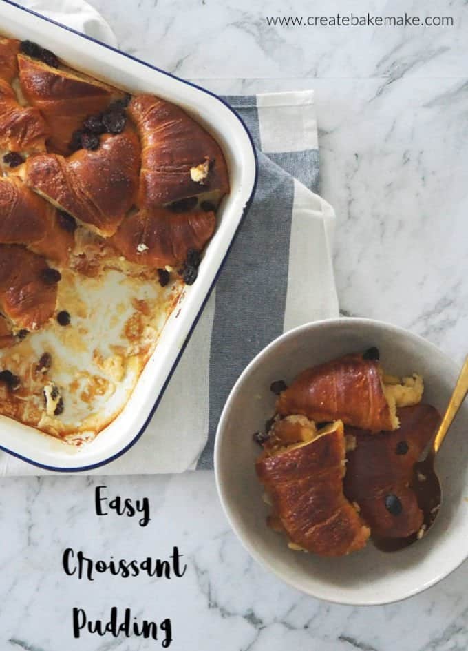 How to make an easy Croissant Pudding. The perfect dessert!