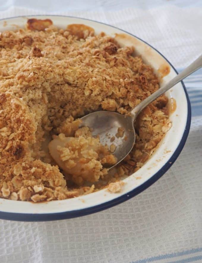 How to make Apple and Pear Crumble, an easy family dessert