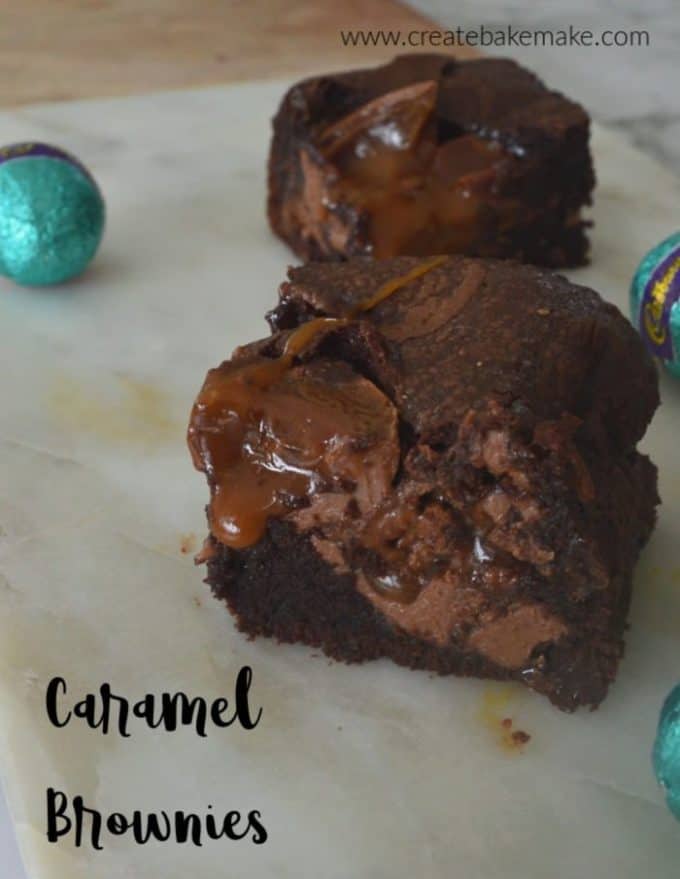 How to make easy Caramel Brownies using Caramel Easter Eggs! Both regular and Thermomix instructions included.