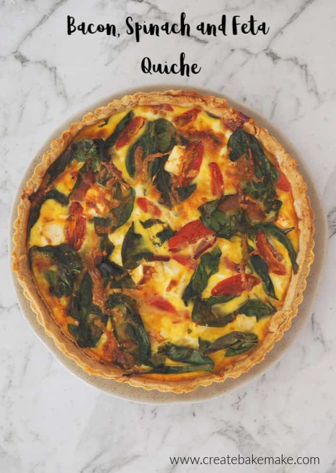 How to make a Bacon Spinach and Feta Quiche. Both regular and Thermomix instructions included.