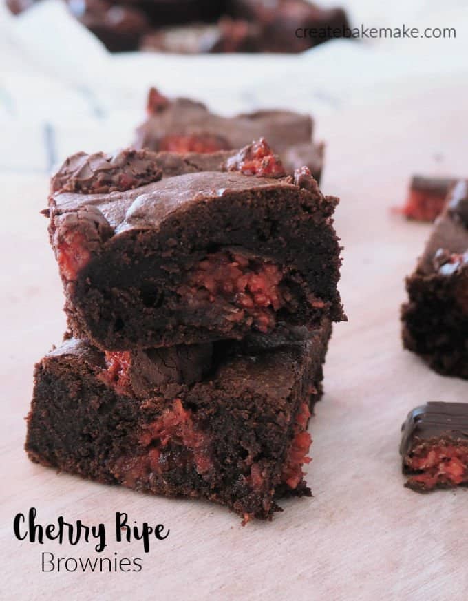 Easy Cherry Ripe Brownies Recipe - both regular and Thermomix instructions included.