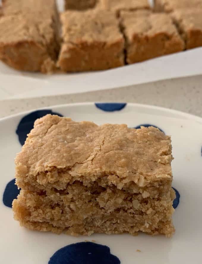Quick Peanut Butter Slice Recipe. Both regular and Thermomix instructions included.