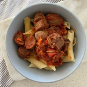 Quick Curried Sausage Pasta Recipe. An easy family dinner.