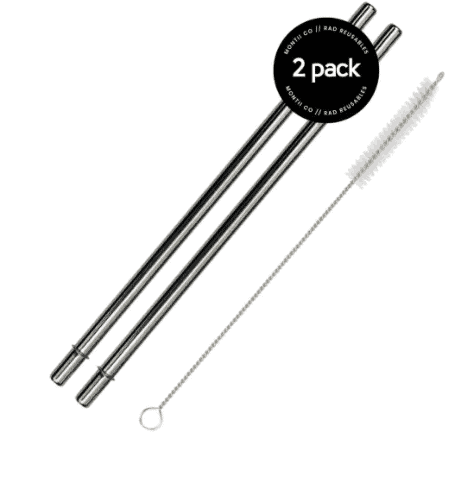 MontiiCo Stainless Steel Straw Set of Two
