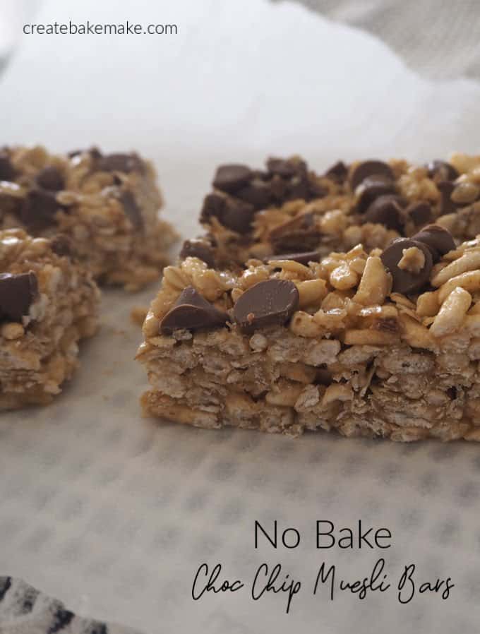 No Bake Choc Chip Muesli Bars Recipe