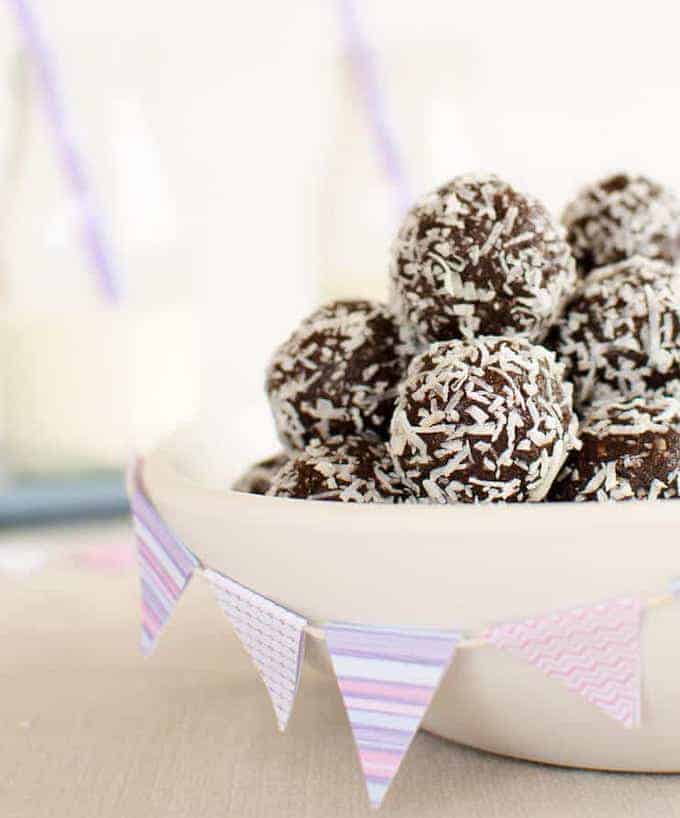 Nut-free chocolate bliss balls.